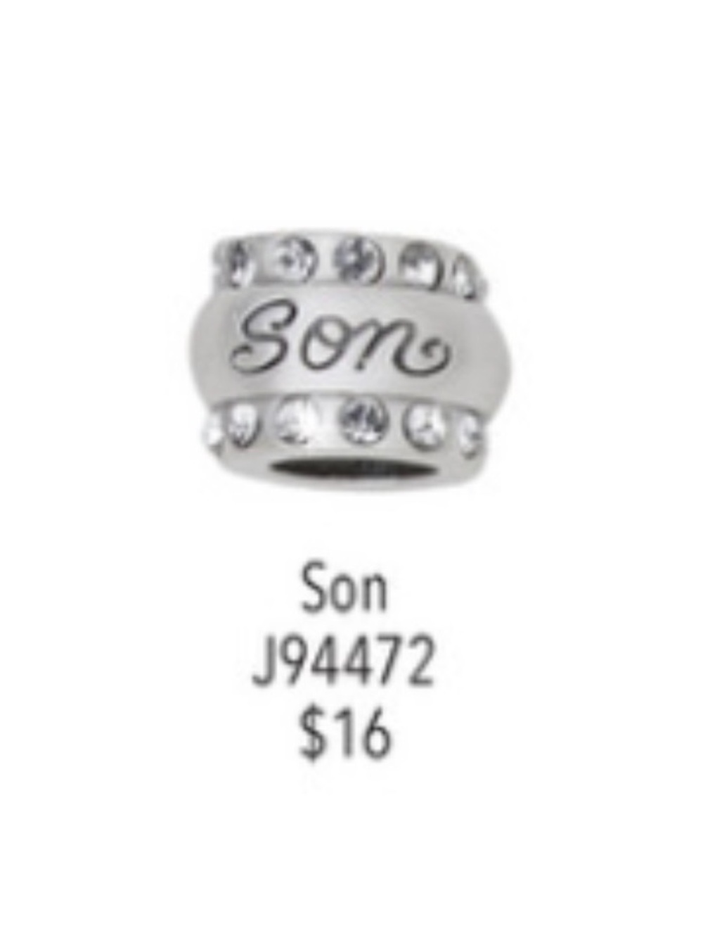 👦 Brighton ‘SON’ Silver Charm Bead/Spacer- only 1 left!